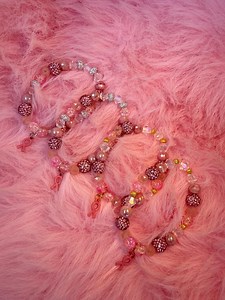 Breast Cancer Support Bracelets – Pink Beads With Ribbon Charm – Handmade Gift - Etsy UK