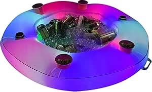 Poolcandy Illuminated LED Floating Bar with Built in Ice Chest, Ultimate Pool Party Accessory
