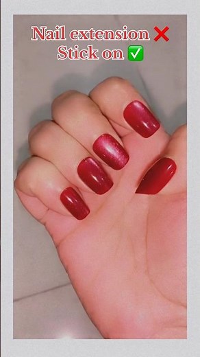 Stick on Nails #stickonnails #stickernailart #nailextension #nailart #nailtutorial