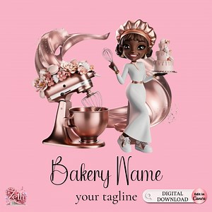 Chibi Girl Bakery Logo, Baking Logo, Stylish Custom Bakery/pastry/cake Logo, Cupcake Logo, Modern & Professional Digital Logo for Bakeshops - Etsy