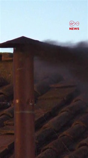 Black smoke has risen from the chimney of the Sistine Chapel, signalling that cardinals have not elected the next Pope in their first round of voting today. More on #VMNews | Virgin Media News