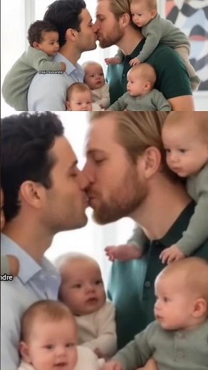 Gay Kiss Family daddies babies brotherly love