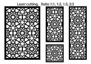 Lazer cut vector panel. Cnc decor pattern, jali design, interior...