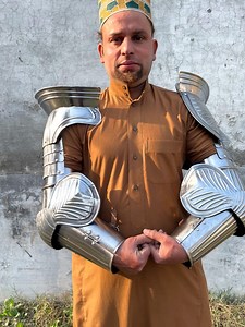 Medieval Maximilian Arm Guard Armor Steel Arm Protection Guard With Pauldron With 18g Steel - Etsy