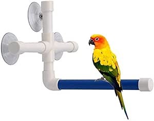 Parrot Bath Perches Standing with Suction Cup, Parrot Bath Stands Shower Perch Toy for Bird Parrot Macaw Cockatoo African Greys Budgies Parakeet