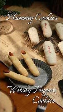 ✨The season of creepy cookies 🧙‍Mummy and Witchy Fingers. Enjoy Halloween baking time!#halloweencake
