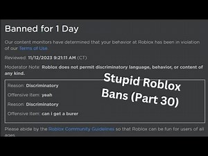 Stupid and Funny Roblox Bans | Part 30