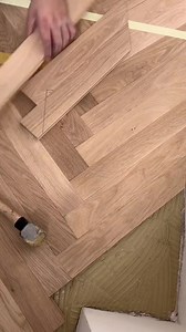 Lay solid oak strip parquet flooring in a herringbone pattern #construction | American Project