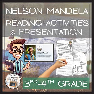 Nelson Mandela Close Reading Passage & Comprehension Activities | 3rd–4th Grade