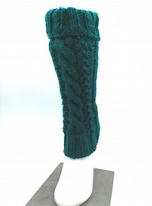 Guêtres tricotées, bleu pétrole - Etsy France