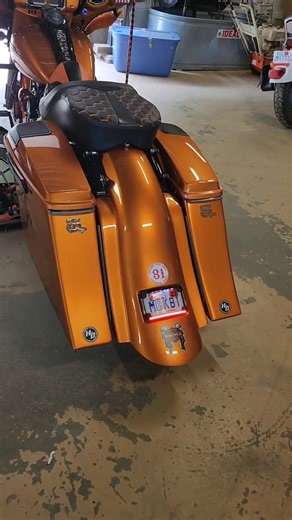 @sexybean24 living up to the name with this sweet stretched bagger featuring our Plasma Rods, LED License Plate Frame, & Low Profile Saddlebag Lights. 🔥 #customdynamics #bagger #harleydavidson #custombagger #customfender #ledlights #beseen | Custom Dynamics Motorcycle LED Lights & Accessories