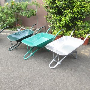 [Hot Item] Wb6407 Wb6401 Two Wheels Construction Industrial Galvanized Steel Tray Wheelbarrow Wb6502