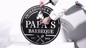 Custom BBQ Metal Sign, Custom Bar Grill Metal Sign, Personalized Barbecue Sign Wall Art Decor for Outdoor Kitchen Backyard Patio Yard Barbecue Party Bar Decor