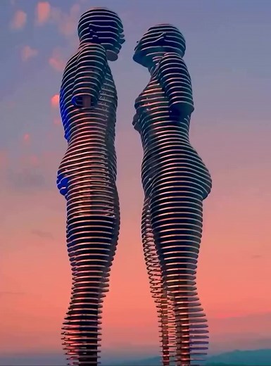 In Batumi, Georgia, this sculpture shows the love and separation of Ali and Nino through a moving dance So beautiful | Business Elites Africa | Facebook