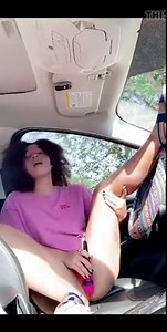 Light Skinned Girl Masturbating in Car