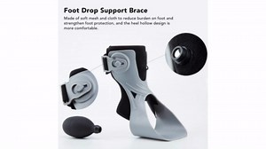 Jiawu Drop Foot Brace, Adjustable Ankle Braces for Sprained Ankle, Ankle Splint Stabilizer with Inflatable, Ankle Foot Orthosis Support for Hemiplegia Stroke Shoes Walking (Left Foot M)