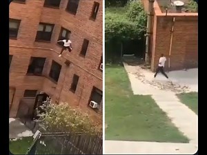 Man jumps out of 3rd story window evading the police
