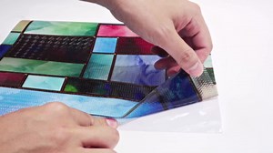 WADILE Stained Glass Window Film, 17.5 X 70.87 Inch Decorative 3D Window Privacy Film with Installation Tools, Non Adhesive Static Cling Window Film Sun Blocking and Heat Control (Butterfly)