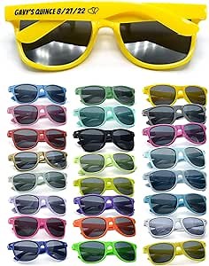 Personalized Sunglasses Bulk Party Favors Adult Gifts Custom Wedding/Bachelor/Birthday/Bridal/Groomman/Company Personalized Party Sunglasses Gifts for Guests (30PC Yellow)