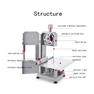 [Hot Item] 1100W Stainless Steel Commercial Frozen Meat Fish Chicken Meat Bone Saw Cutting Machine