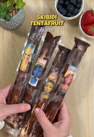 Glaces SKIBIDI TENTAFRUIT : Fraise, Banane, Pomme, Myrtille