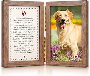 Dogs Memorial Picture Frame, Farmhouse Wood, Double, Tabletop, 6x4 Inches, Sympathy Gifts for Loss of Dogs