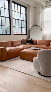 Meet the Aspen Sectional: where modern design meets deep-seated comfort. 🛋️ Crafted from distressed cognac leather with bold, curved arms and a lounge-worthy low profile, this modular beauty is all about versatility and relaxation. Style it your way and sink into the perfect cozy corner for fall! | Hauser Company Stores