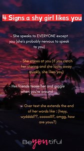 81K views · 329 reactions | 4 Signs a shy girl.... #datingtips #lovetips #loveadvice #relationshiptips #fbreels | Beyoutiful | Facebook