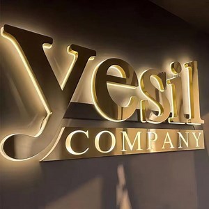 Backlit Logo Sign,custom Business Sign,beauty Salon Sign,gold Metal Sign,outdoor and Indoor Sign - Etsy