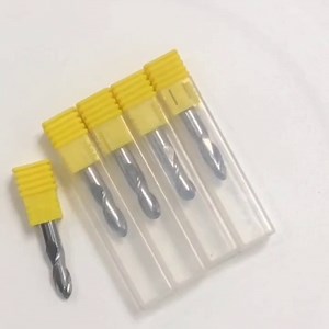 CNC Router Bits 6mm Shank Ball Nose Carbide End Mill Two Flute CNC Spiral Bits Upcut Cutter 6mm Carbide End Mill for Alloy Steels/Hardened Steels 5pcs
