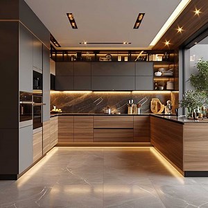 [Hot Item] High-End Custom Designed Modern Black Kitchen Cabinets