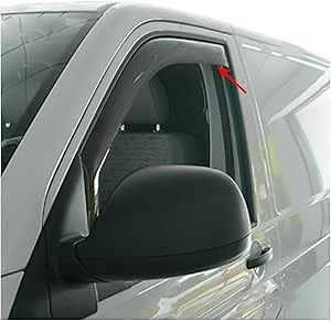 OMAC Window Visor Vent Rain Guard Deflector for Nissan NV200 2013-2021 Black Smoke 2 Pcs