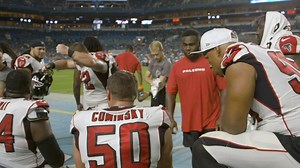 John Cominsky may be getting fined by his teammates. Why? Well, when you wear the mic, you better tell your teammates. | Atlanta Falcons
