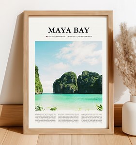 Maya Bay Thailand Poster | Maya Bay Print Tropical Beach Wall Art Phi Phi Island Poster Coastal Landscape Seascape Thailand Decor Print - Etsy Canada