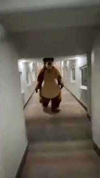 bear chases person down hall with fnaf beatbox