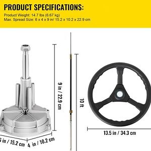 [Hot Item] Sistema de dirección de barco con turbina única, rueda de dirección marina, cable, timón marino