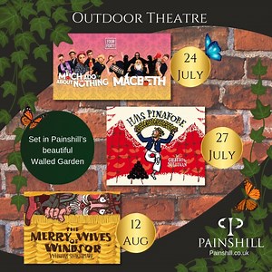 🎭Outdoor Theatre returns to Painshill this summer in our beautiful Walled Garden with a series of three unmissable shows🌸 Tickets are on sale now at https://tinyurl.com/2x3tz65p #PainshillPark #Surrey #Painshill #Theatre #OutdoorTheatre #WalledGarden | Painshill