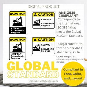 Keep Out, Excavation in Progress, Printable Safety Signage, Digital Download - Etsy Australia