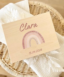 Personalized Wooden Baby Keepsake Box With Rainbow Design · Wooden Box With Name · Gift for Birth & Christening · Gift for Girls - Etsy