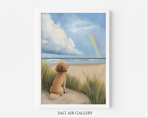Apricot Poodle Dog Rainbow Bridge Beach Print, Personalised Dog Memorial Gift, Remember Your Dog Print - Etsy Canada
