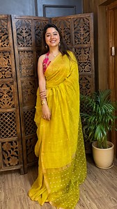 6.3K views · 714 reactions | Exclusive Tissue silk linen, maslin pallu, sea shell embellished sarees Price 5999/- With blouse piece. Colours available. Whatsapp booking number 86175 36202. Dry wash recommended. #silklinen #bengalhandloom #sareesofinstagram #saree #explore | Anokhi | Facebook