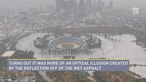 As Hilary slammed California with torrential rain, flooding and mudslides, #DodgerStadium appeared to be flooded in an aerial video. However, all was not as it seemed. | The Weather Network