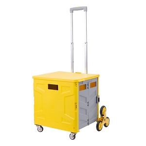 [Hot Item] 35L Plastic Folding Shopping Trolley Hand Shopping Cart with Climbing Stair Wheels