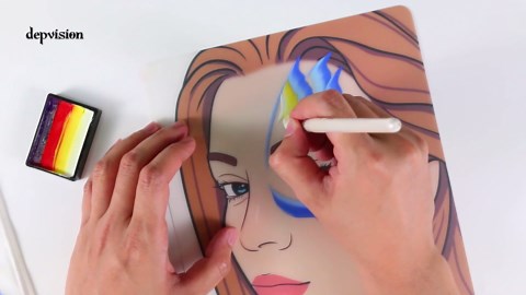 Depvision Reusable Face Paint Practice Board,4 Colorful Face Paint Board, Face Painting Exercise Board,Makeup Template A4 size (Kids)