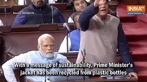 18 reactions | PM Modi Wears a Special Jacket Made Of Recycled Plastic Bottles In Parliament #PMModi #ModiInRajyaSabha #ModiSpeech #RahulGandhi #ModiJacket | IndiaTv English | Facebook