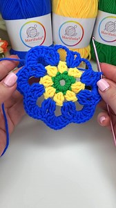🌸🤩🧶crochet flower #crochet #diy #crochetlove #howto #craft #crocheting #flowers | Crochet&Knitting by marifu6a