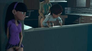 Violet Parr watching for cheating Elasticgirl and masturbate Incredibles 4K UHD Loop