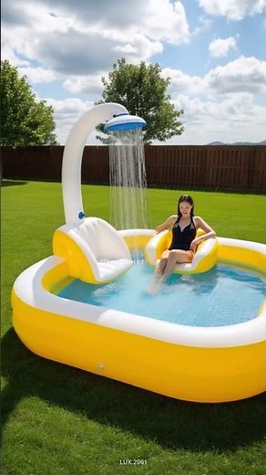 These Inflatable pools with showers look amazing 😱