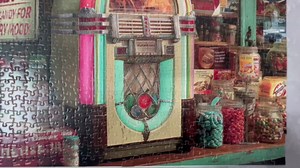500 Pieces Puzzle for Adults, Puzzles for Adults 500 Pieces, Retro Jukebox Candy Store Jigsaw Puzzle, Challenging Perfect for Game Nights, 20.5 X 15 in