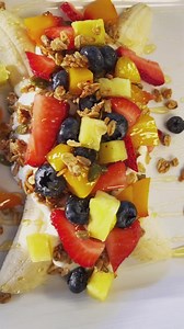 Banana Split Parfait with tropical fruit and berries #fresh #sweet #breakfast #healthy #lighterfare #michbnb #saugatuck #douglas #michigan #bedandbreakfast #hotelsaugatuck #summeriscoming #ʙᴏᴏᴋɴᴏᴡ | The God Saugatuck
